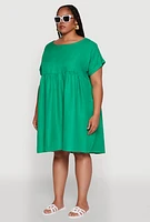 Womens Plus Chic Sundress with Pockets and Scoop Neck,