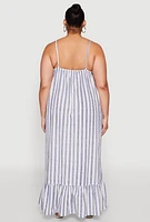 Womens Plus Size Chevron Striped Maxi Dress, Multi, Size 2X