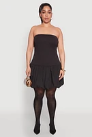 Womens Plus Sleeveless Bubble Hem Dress,