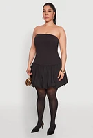 Womens Plus Sleeveless Bubble Hem Dress,