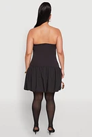 Womens Plus Sleeveless Bubble Hem Dress,