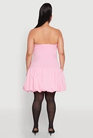 Womens Plus Size Sleeveless Bubble Hem Dress, Pink, Size 1X