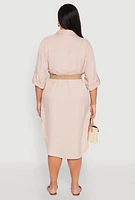 Womens Plus High Low Shirt Dress,