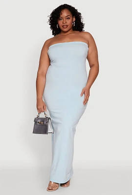 Womens Plus Daisy Mineral Wash Maxi Tube Dress,