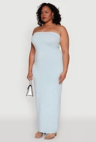 Womens Plus Daisy Mineral Wash Maxi Tube Dress,