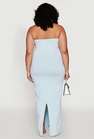 Womens Plus Daisy Mineral Wash Maxi Tube Dress,