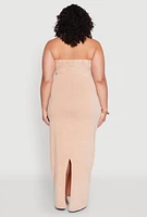 Womens Plus Daisy Mineral Wash Maxi Tube Dress,