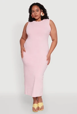 Womens Plus Size Daisy Mineral Wash Maxi Tank Dress, Pink, Size 3X