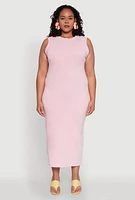 Womens Plus Size Daisy Mineral Wash Maxi Tank Dress, Pink, Size 3X
