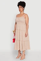 Womens Plus Almost Famous Smocked Tiered Dress,