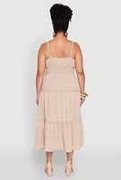 Womens Plus Almost Famous Smocked Tiered Dress,