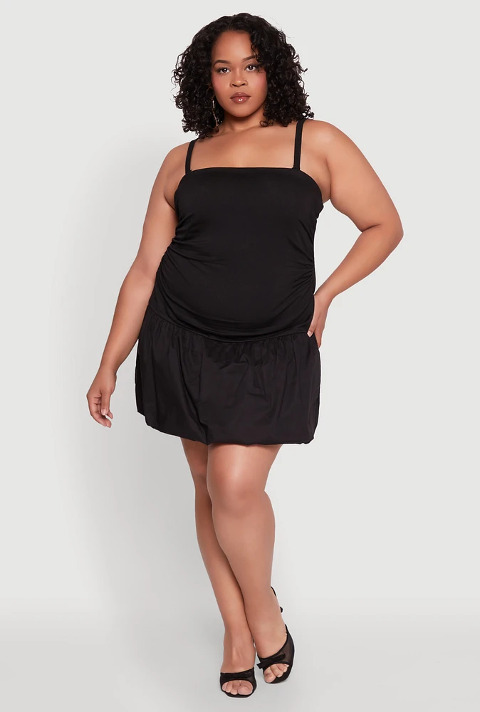 Womens Plus Almost Famous Convertible Bubble Hem Dress,