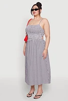 Womens Plus Almost Famous Cut Out Back Gingham Dress,