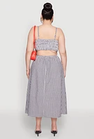 Womens Plus Almost Famous Cut Out Back Gingham Dress,
