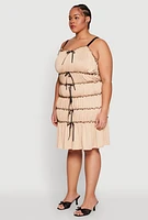 Womens Plus Almost Famous Bow Contrast Tiered Dress,