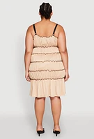 Womens Plus Almost Famous Bow Contrast Tiered Dress,