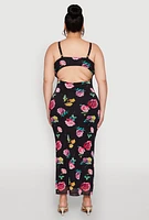 Womens Plus Almost Famous Mesh Cowl Neck Maxi Dress, Black,