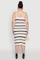Womens Plus Size Almost Famous Striped Midi Dress, Multi, Size 3X