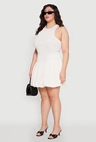 Womens Plus Size Almost Famous Nylon Bubble Dress, White, Size 2X