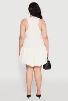 Womens Plus Size Almost Famous Nylon Bubble Dress, White, Size 2X