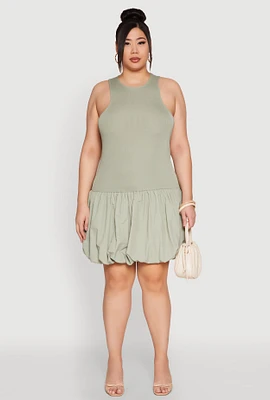 Womens Plus Almost Famous Nylon Bubble Dress,