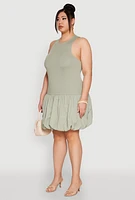 Womens Plus Almost Famous Nylon Bubble Dress,