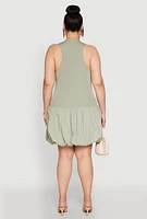 Womens Plus Almost Famous Nylon Bubble Dress,
