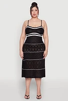Womens Plus Size Almost Famous Contrast Trim Midi Dress, Black, Size 1X