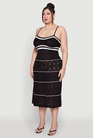 Womens Plus Size Almost Famous Contrast Trim Midi Dress, Black, Size 1X