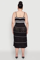 Womens Plus Size Almost Famous Contrast Trim Midi Dress, Black, Size 1X
