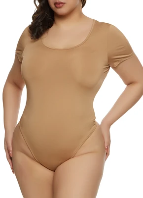 Womens Plus Daisy Scoop Neck Bodysuit,