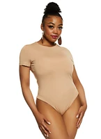 Womens Plus Daisy Double Layer Crew Neck Bodysuit, 3X