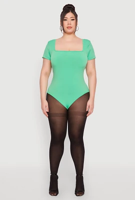Womens Plus Seamless Square Neck Bodysuit,