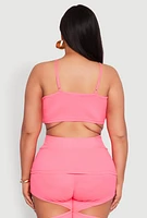 Womens Plus Size Cut Out Cami, Pink, Size 2X
