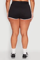 Womens Plus Contrast Trim Dolphin Shorts, 3X