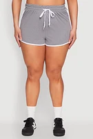Womens Plus Contrast Trim Dolphin Shorts,