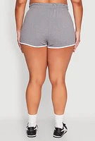 Womens Plus Contrast Trim Dolphin Shorts,