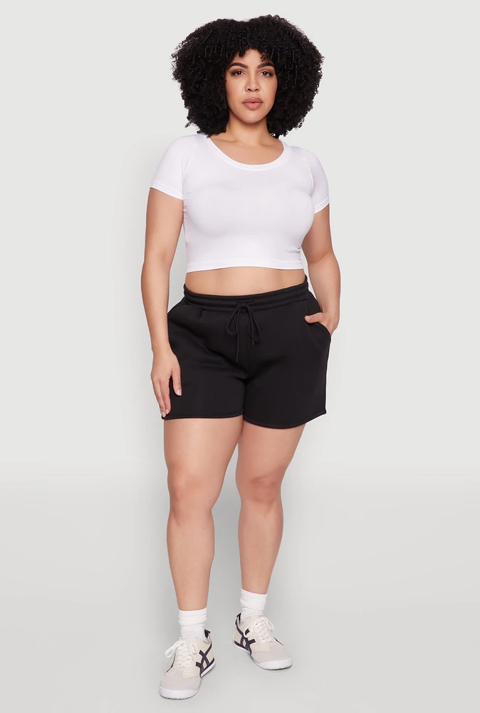 Womens Plus Drawstring Sweatshorts,