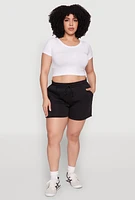 Womens Plus Drawstring Sweatshorts,