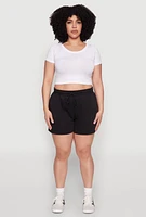 Womens Plus Drawstring Sweatshorts,