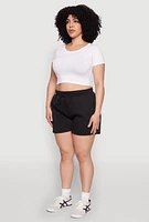 Womens Plus Drawstring Sweatshorts,