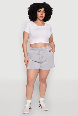 Womens Plus Drawstring Sweatshorts,