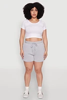 Womens Plus Drawstring Sweatshorts,