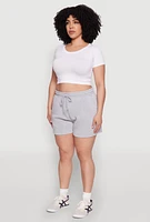 Womens Plus Drawstring Sweatshorts,