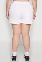 Womens Plus Size Drawstring Sweatshorts, White, Size 3X