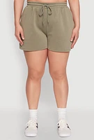 Womens Plus Size Drawstring Sweatshorts, Green, Size 3X