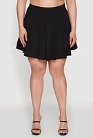 Womens Plus Chic High Waisted Mini Pleated Skirt, 2X