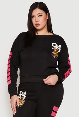Womens Plus Size 94 Love Sweatshirt, Black, Size 3X