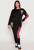 Womens Plus Size 94 Love Sweatshirt, Black, Size 3X