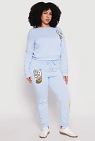 Womens Plus Size 94 Love Sweatshirt, Blue, Size 3X